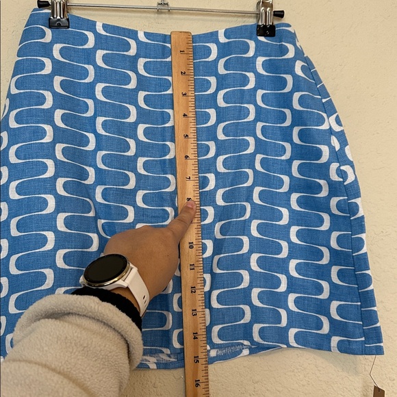 Reformation Farley 100% Linen pool side 2 pc set Blue White Patterned Skirt NWT - Picture 12 of 17